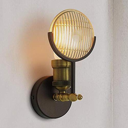 AYXRMX Retro Wall Lights Industrial Creative Wall Lamp Vintage Car Headlight Shape Wrought Iron Wall Sconce for Living Room Hallway Loft Garden Courtyard Wall Lighting Fixture