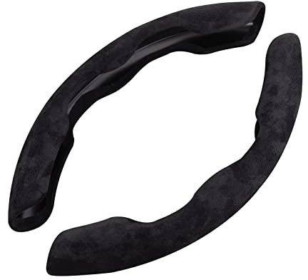QOTSTEOS 2 fundas para volante, para hombres y mujeres, antideslizante, accesorio para coche, funda para volante de ante sólido, moda