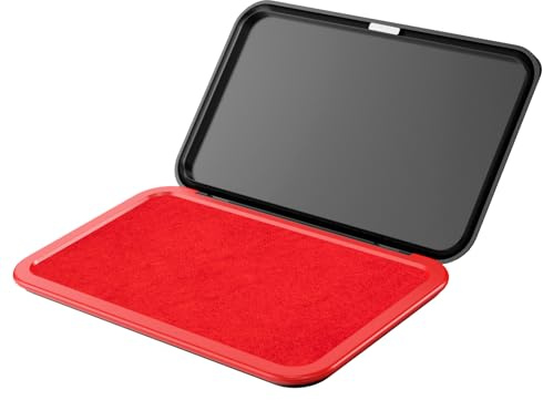 NEO MARK Large Stamp Pad - 3.50x 6.25, Magnetic Lid, Premium Quality Felt Stamp Pad (Red)