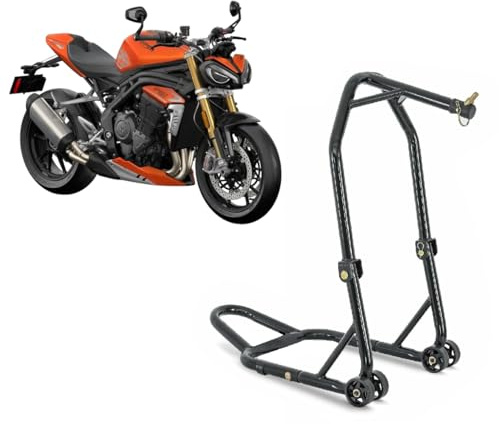 Cavalletto alzamoto alza moto sotto canotto di sterzo compatibile con Triumph Speed Triple 1150 1200 RS per alzare sollevare avantreno la ruota gomma anteriore davanti