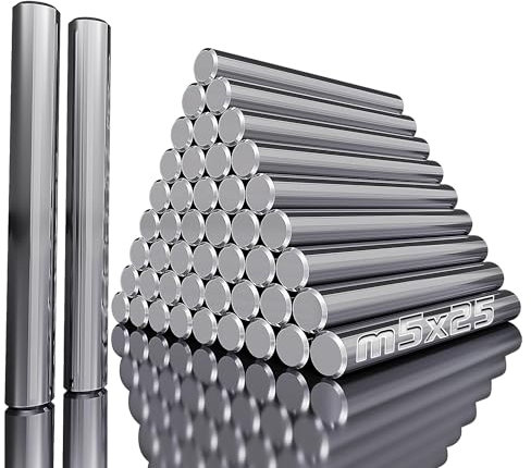 Ziamzra 60 Pezzi Spina Centraggio 5x25 mm Cilindrica Perno 304 Acciaio Inox Marcatori per Legno Perno di Posizionamento per Collegamento Preciso di Prodotti in Legno e Posizionamento