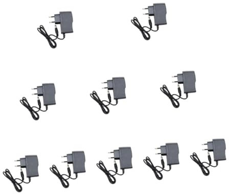 DOITOOL 10piezas Adaptador De Corriente Conector para Cámaras CCTV Cargador De Pared Negro Fuente De Alimentación Segura y Longitud De Cable De Indicador Led para Fácil Operación