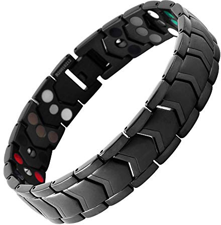 HAQI Herren Magnetarmband Gesundheit Energie Magnetfeldtherapie Arthritis Armband für Herren Edelstahl Schmuck
