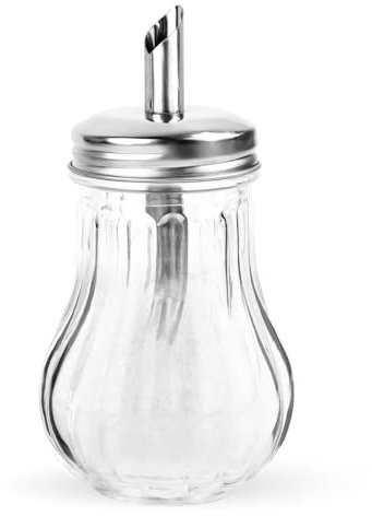 Wvu & Wvo Zuckerstreuer aus Glas | 1 Sück 200ML Zuckerspender | hochwertiger Eingießer | Für Restaurant und Kaffeebar Küchenutensilien verschiedene Anlässe
