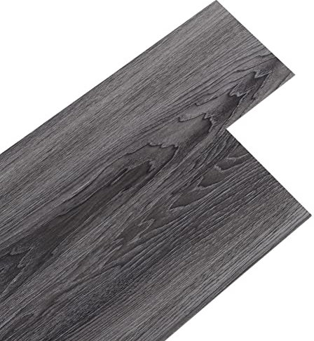 36pcs Self Adhesive Floor Planks Floor Tiles with Wood Effect Peel and Stick Floor Tiles 2.0 mm Thick for Bedroom Office Kitchen Floor Plank 91.5 cm x 15.2 cm(5.02㎡,Dark Grey)