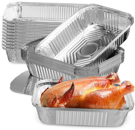 PAMINGONO 20pièces Pans Aluminium Avec Couvercles Moules Carrés Aluminium Pour Cuisson Grillage Et Rangement Alimentaire Pratiques Et Léger Pour Usage Intérieur Et Extérieur
