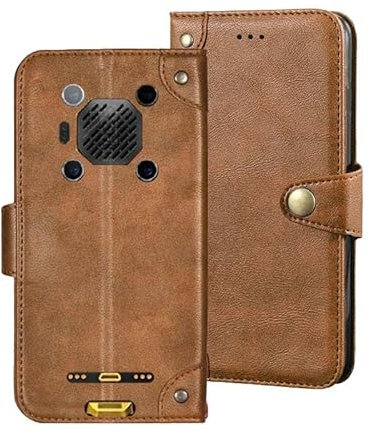 Auotu Funda with protección de la cámara Capirotazo Billetera Carcasa Caso Flip PU Cuero Magnetico Case Caja Cover para Ulefone Armor 26 Ultra 5G Outdoor Smartphone (Marrón)