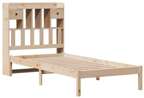 vidaXL Massivholzbett mit Regal ohne Matratze 90x190 cm Kiefer