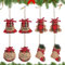 Tartan Christmas Decorations - 8PCS Rustic Burlap Baubles, Red Xmas Tree Ornaments for Christmas Party Supplies