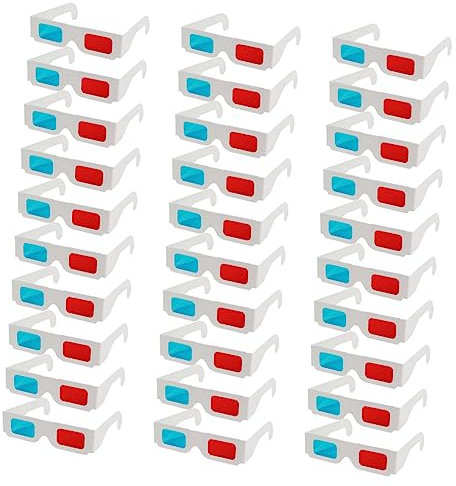 DOITOOL 30stücke Teiliges Einweg Papp-brillen Mit Roten Und Blauen Anaglyph-linsen Hautfreundlich Geeignet Für Filme Und Dvd Komfortabel Für Junge Mädchen Und Erwachsene Für Heimkino Und