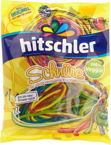 Hitschler Fruchtgummi-Schnüre 4 Farben, 125g (Packung mit 5)