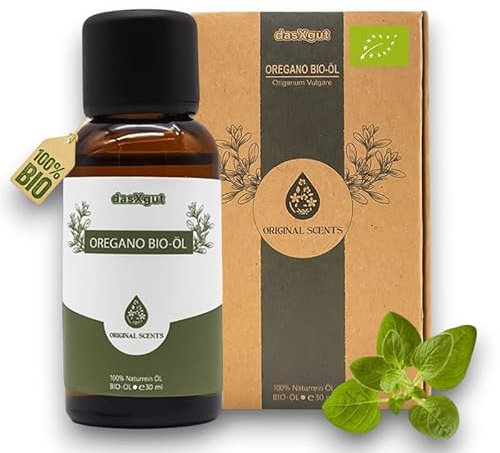 DasXgut Aceite de orégano orgánico – con +82% de carvacrol – Aceite de orégano orgánico 100% puro 30 ml – Aceite esencial de alta dosis de Grecia – Alimento certificado (100% natural)