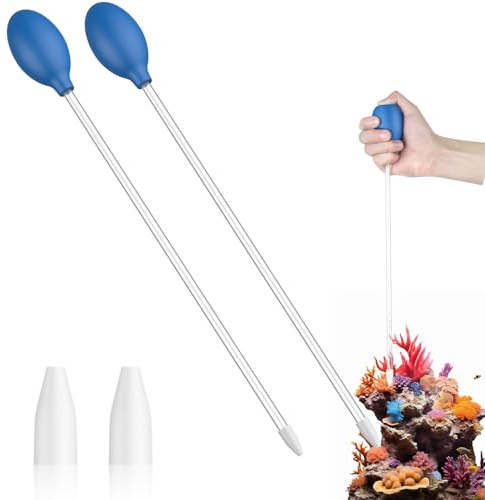 Pawfly 2 st akvarium korallmatare 35 cm lång pipett för akvarium korallmatare manuell korallmatning rör fisk exkrement renare lång akryl spruta för rev marina fiskar räkor vattenväxter