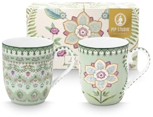 Pip Studio Lily&Lotus Light Green Becher Small 145ml Set2