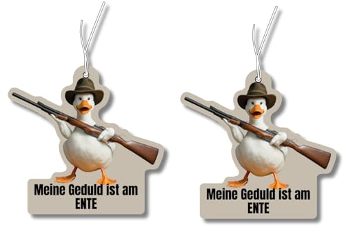 2x Duftbaum mit 'Meine Geduld ist am ENTE' Motiv, Auto lustig Duftspender, Duftbaum Auto tuning, Lufterfrischer, Duftanhänger Auto, Duftbaum Set Auto,