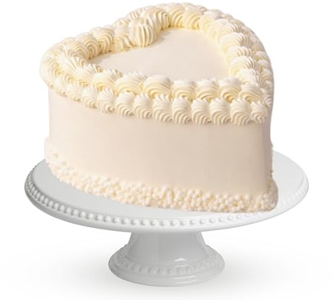 Patisserie Valerie Heart Birthday Cake, Fresh Cream & Strawberry Filling | Plain Sponge, Vanilla Swiss Buttercream, Iconic Lambeth Icing, Vibrant Colour Finish, Hand-Finished Centrepiece