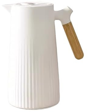 XUJUAN-0227 Isolierte Kaffeekanne Isolierung Topf Haushalt Große-kapazität Wasserkocher Studenten Wohnheim Neue Warme Wasser Flasche Glas Liner Drücken Sie Typ Wärmflasche Thermoskannen(Weiß)