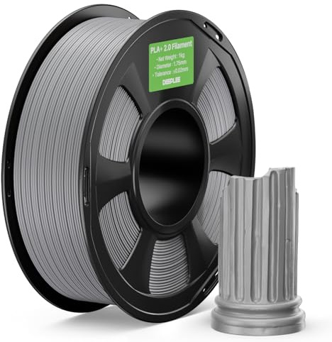 DEEPLEE PLA+ 2.0 Filament 1.75mm Grau 1KG | PLA Plus 2.0 3D Drucker filament, Hochgeschwindigkeits PLA+ Filament für die meisten FDM-3D-Drucker