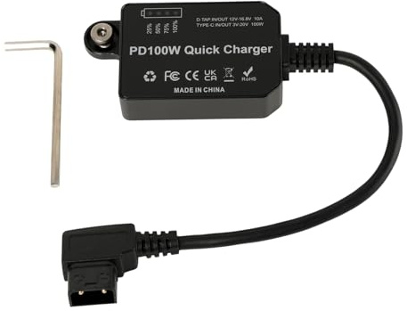 HangTon D-Tap auf USB-C Netzadapter, PD 100W 5/9/12/20V für Canon Sony LUMIX Kamera, Fokusmotor, Monitor Telefon Laptop, V-Mount Akku, Bidirektion