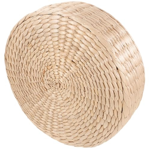 INOOMP Cuscino Da Pavimento in Paglia Intrecciata 30 Cm Altezza, Pouf Da Esterno Per Patio, Tappetino Da Meditazione Yoga Per Uso Interno Ed Esterno
