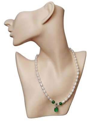 Espositore creativo for collane e orecchini, espositore for gioielli, organizer porta busto(Beige)