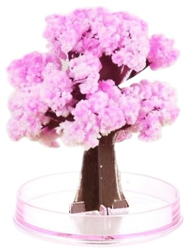 Licsaliwe Kristall-Kirschblütenbaum-Set, Mini-Zauberpapier-Kristallbäume, Spielzeug-Schreibtischdekoration für Kinder, Geburtstag, Winter, Weihnachten (Stil 2)