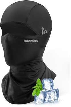 ROCKBROS Cagoule Moto Été Respirante Homme Femme, Masque Balaclava Protection UV en Tissu Rafraîchissant avec Trous pour Lunettes, Tour de Cou Anti-Transpiration pour Cyclisme Randonnée Plein Air