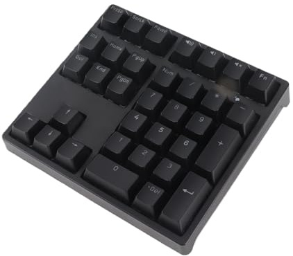 Wakects Trådbundet Numeriskt Tangentbord USB Trådbundet Nummertangentbord Mekaniskt Nummertangentbord 34 Tangenter blå Switch RGB-bakgrundsbelysning 17 Ljuseffekter Ergonomisk Lutning (Svart)