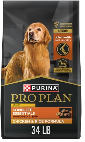 Purina Pro Plan Senior Dog Food With Probiotics for Dogs, Shredded Blend Chicken & Rice Formula - 34 lb. Bag
