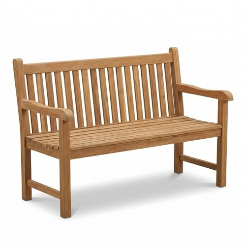 SAM 2-Sitzer Gartenbank Java, 120 cm, Sitzbank aus Teak-Holz, Holzbank für Balkon, Terrasse oder Garten