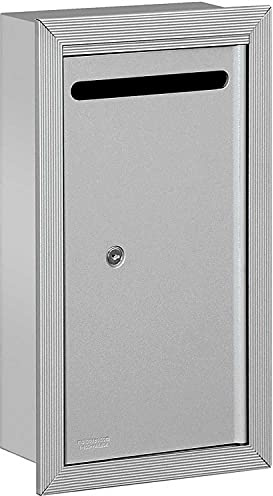 Salsbury Industries 2265AP Slim Recessed Mounted Letter Box with Commercial Lock, Private Access, Aluminum