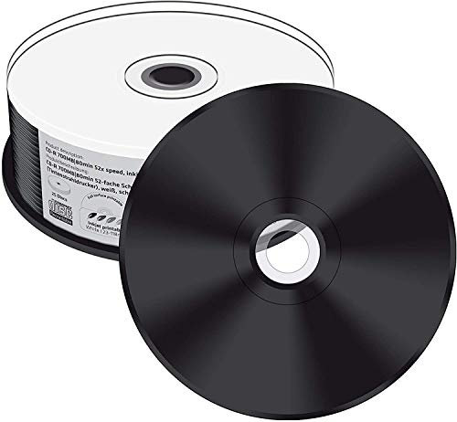 50 (2x 25Stk) MediaRange Rohlinge black CD-R 52x schwarz Printable
