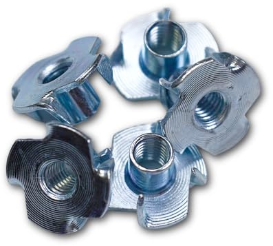 PARCO Einschlagmuttern M4x8mm, verzinkt, 100 Stück Einschraubmuttern, Gewindeeinschlagmuttern, Einpressmuttern, Gewindebuchsen mit 4 Spitzen - für eine Vielzahl an Befestigungsmöglichkeiten