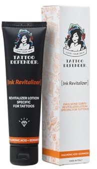 Tattoo Defender – Ink Revitalizer 100ml – Spezielle Creme Zur Pflege Von Tätowierungen – Belebt Farben Und Schwarz – Macht Das Tattoo Strahlend Und Gut Definiert – Hergestellt In Italien