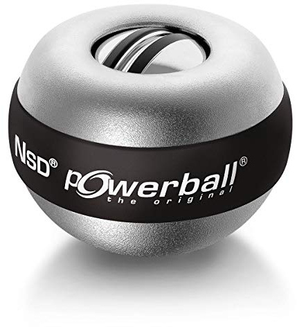 Powerball Il grande Titan Autostart, attrezzo giroscopico per mani grandi con meccanismo di sollevamento e contagiri, alluminio argento, l'originale di Kernpower