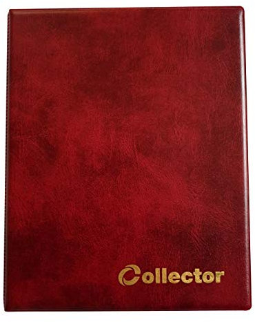 COLLECTOR COIN ALBUM for 120 medium size coins like 50p £2 A-Z 10 pence 10p 50 pence £1 €1 €2 or other RED