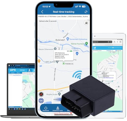 GPS Tracker Auto OBD2 Stecker Echtzeit Tracking Diebstahlschutz mehrere Alarmmodi Fahrzeug GPS Ortungsgerät Peilsender Kostenlose APP/Web-Plattform