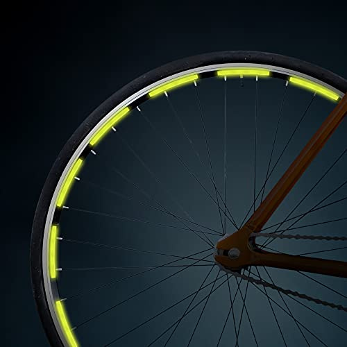 EAZY CASE 16 x Leuchtaufkleber, Reflektierende Aufkleber, Reflektorband selbstklebend für Fahrrad, Motorrad, Helme, Kinderwagen - Mehr Sicherheit im Straßenverkehr zum Aufkleben, Gelb
