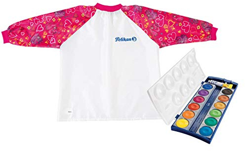 Pelikan Malschürze rot mit Klettverschluss (+ 12er Farbkasten)