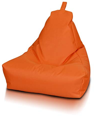 Ecopuf - Poltrona Pouf Keiko M - Pouf con maniglia - Borsa in tessuto robusto - Poltrona da salotto - Arredamento - Poltrona misura M - 100x80x85 cm - Arancione Nc9