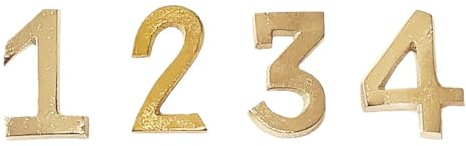 creativ home Aluminium Kerzen-Pin - Zahlen 1, 2, 3, 4. Gold. 4 cm. Für Advent.