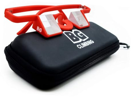 BG Climbing – Gafas de Escalada para Asegurar con Prisma Rojo – Gafas Prisma cómodas para escalada en roca, belay glasses y accesorios para aseguradores