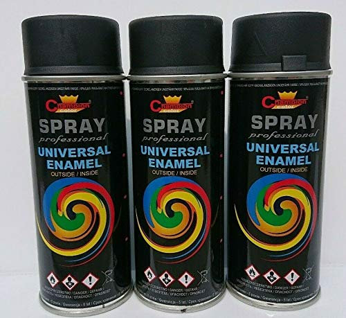 Sprühlack RAL Sprühfarbe Lackspray Spraydose 400ml - RAL 9005 Matt - 3 Stück