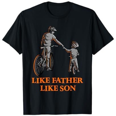Cycling Father and Son Bicycle Riding Dad and Boy Gift Idea T-Shirt