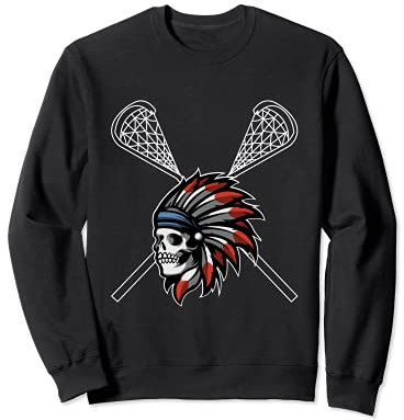 Lacrosse Spieler Indianer Helm Sweatshirt