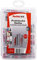 Fischer 561385 - Set di 130 tasselli con viti in acciaio inox e duopower & duoseal, per fissaggio esterno e interno, pratico aiuto per uso interno ed esterno, colore: Rosso