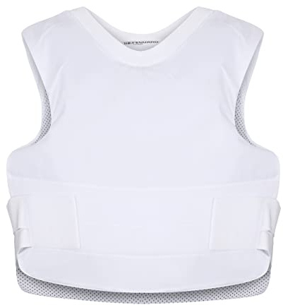 SafeGuard Clothing CoolMAX Body Armour Bulletproof Vest Level II Stab Proof and Spike Proof Covert Vest (White)