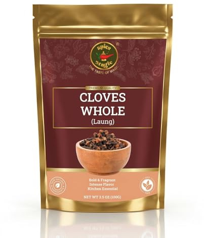 Spice Magic Cloves Whole 3.5 oz (100g) | Pure, Non-GMO, Premium Quality | Perfect for Cooking, Baking, Clove Tea, Pomander Balls & Potpourri.