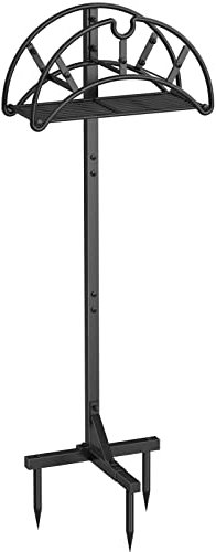 Mutool Supporto autoportante per tubo da giardino, supporto per tubo flessibile da giardino, supporto staccabile in metallo per tubo dell'acqua, resistente supporto per tubi da giardino con un altro