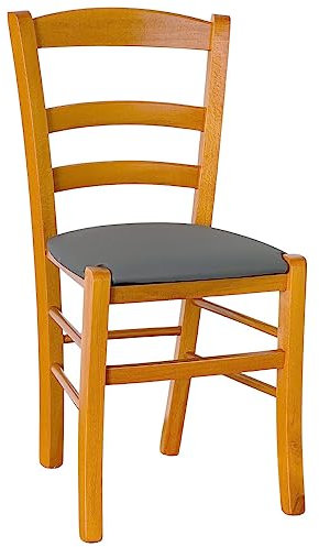 OKAFFAREFATTO MADDALONI Stuhl Landana Kirsche mit Sitz Kunstleder Anthrazit